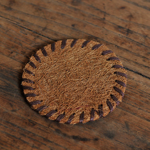 <b>Coconut</b> Fiber Mats Round Brown Eco-Friendly Placemats For Tea Set Heat Insulation <b>Cup</b> Holder Guizhou Made - Product Image 3