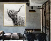 Peinture sur toile, peinture à l'huile, affiche murale, art mural moderne, image d'animaux, image de moutons
