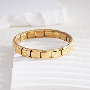 Bracelet élastique détachable italien, motif floral, bijoux unisexes en alliage - Product Image 2