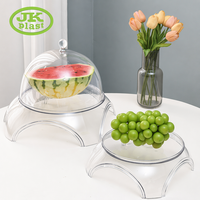 Dôme de service moderne en plastique transparent en forme de cloche, empilable, pour la conservation des aliments frais et la protection contre la poussière, idéal pour les boulangeries, les buffets et les présentations de mariage