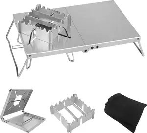 Tisch für SOTO-ST-310 mit Windschutz scheibe und Untersetzer Kompatibel mit 4 Arten von Brennern gefalteter Camping-Tisch