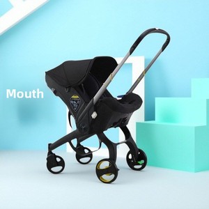 <span class=keywords><strong>Poussette</strong></span> bébé pliable 4-en-1 en alliage d'aluminium avec siège auto pour nourrisson et landau combiné, système de voyage portable - Product Image 2