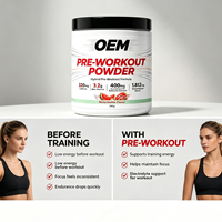 Poudre pré-entraînement OEM sous marque privée 245g Pastèque 320mg Caféine 3.2g Bêta-Alanine Mélange d'électrolytes Complément sportif