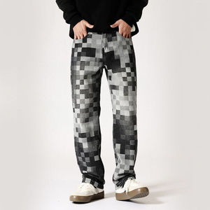 Jins cuci lurus longgar Amerika desain baru masker <span class=keywords><strong>Jeans</strong></span> kualitas tinggi modis