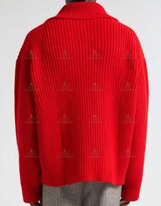 Pulls en cachemire pour hommes, tricotage sur mesure, épaules tombantes, tricot épais en <span class=keywords><strong>laine</strong></span> et cachemire, col polo, pull en fil pour hommes - Product Image 3