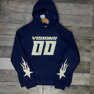 Pull à capuche 100% coton épais pour hommes Survêtement de haute qualité Streetwear avec fermeture à glissière Col à capuche Motif imprimé - Product Image 1