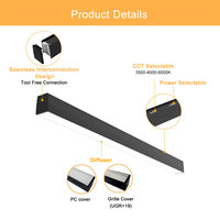Réglette Linéaire LED 24 Pouces à Fixation en Saillie Dimmable 0/1-10V, Éclairage Linéaire Moderne à Fixation Plafond