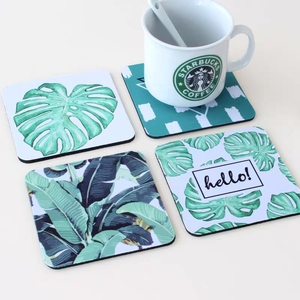 Personalized Classic MDF Coaster Set Waterproof Heat Resistant Eco-Friendly to Protect Furniture Sublimation Coaster Mdf Back