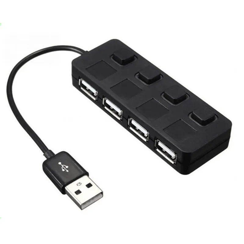 베스트 셀러 USB 2.0 4 포트 허브 별도의 스위치 분배기 흑백 4 1 USB 허브 2.0