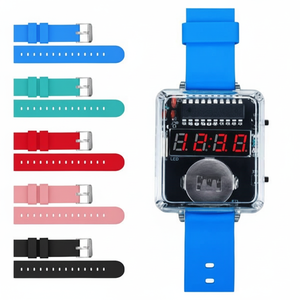 Kit de Reloj Digital LED, Reloj Electrónico DIY, Caja de Plástico, Correa de Silicona Deportiva Unisex, Pantalla con Hebilla de 22 cm - Product Image 1