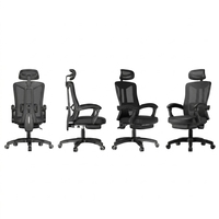 Chaise de bureau ergonomique certifiée BIFMA, dossier haut en maille respirante, avec appui-tête