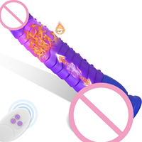 Vibrador de Silicona Realista de 8.9 Pulgadas, Colorido, con Movimiento de Empuje, Juguete Sexual para Mujeres Adultas