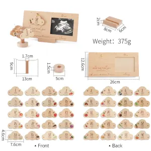 Cartes multifonctionnelles Newborn Baby Milestone Clouds Décoration intérieure Artisanat en bois