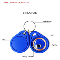 Grosir kedekatan kontrol akses Keyfob Tag 125KHz LF TK4100 T5577 13 56MHz ditulis ulang Keyfob RFID