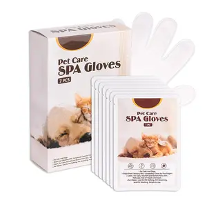 7 buah/kotak diskon besar sarung tangan hewan peliharaan tisu basah kucing anjing jari non-iritasi pembersih rumah tangga tanpa anyaman