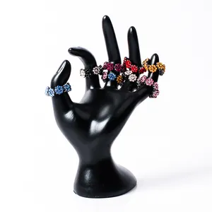 Soporte de exhibición de joyería negra con forma de mano, 67701, cadena, anillo, collar, pulsera, expositor de anillo