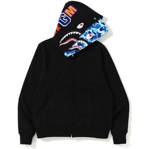 Sudadera con Capucha y Cremallera Completa FOXA Shark para Hombre, Estilo Urbano, Transpirable, de Poliéster Tejido - Product Image 1