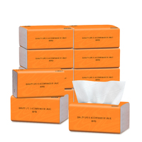 Mouchoirs en papier orange 5 plis, paquet économique, en pure pâte de bois, serviettes douces pour la maison, le bureau et l'hôtel, lot de 10 paquets