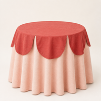 Nappe de table ronde festonnée personnalisée en gros pour mariage, baby shower, décoration de fête en extérieur