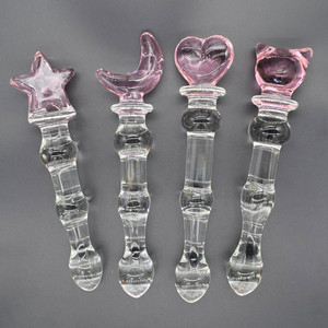 Varillas de Vidrio en Forma de Estrella, Luna, Corazón y Oso, con Sensación Realista, Impermeables, Juguete para Adultos - Product Image 1