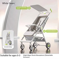 Poussette bébé légère, pliage à une touche, cadre en aluminium, grand pare-soleil, position assise et inclinable pour bébé de 0 à 3 ans