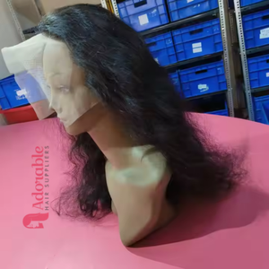 Peluca de Cabello Humano Indio Virgen 100% Remy Natural Sin Procesar con Frente de Encaje para Mujer, Sin Pegamento, Ondulado Natural, Doble Trama a Máquina - Product Image 3