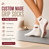 Chaussettes de yoga printemps-automne, design personnalisé, chaussettes de pilates en coton pour femmes, respirantes et écologiques, antidérapantes