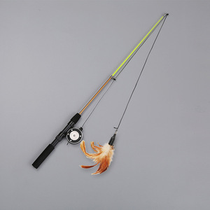 Wholesale Custom Eco-Friendly Telescopic Fishing Pole Teaser Wand with Plush & Stainless Steel <b>Interactive</b> Stick Pet <b>Cat</b> <b>Toy</b> - Product Image 5