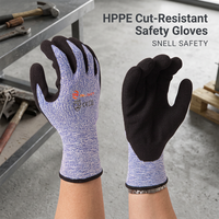 SNELL niveau 4 Anti-coupure Logo personnalisé tricot HPPE paume enduite Nitrile Sandy anti-dérapant résistant aux coupures gants de travail de sécurité
