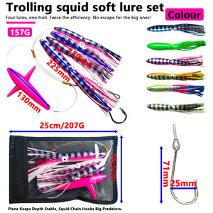 Juego de señuelos blandos para pesca de calamar, señuelo de 5 pulgadas con señuelos de calamar de 6 y 9 pulgadas para pesca en agua salada - Product Image 4