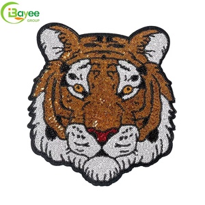 Handmade Custom Logo Animal Embroidery Patches <b>Sequin</b> Iron on Sew on Badges Appliques Clothing Bags Hats Wholesale - Product Image 3