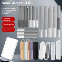 Lima de Uñas Profesional de Nanocristal Checo con Estuche de Lujo, Superficie Grabada Permanente, Pulidor de Cristal Sostenible para Uñas Naturales