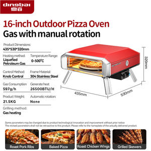Nuovo <span class=keywords><strong>Forno</strong></span> per <span class=keywords><strong>Pizza</strong></span> a Gas Portatile da 16 Pollici per Uso Commerciale e Domestico con <span class=keywords><strong>Pietra</strong></span> Rotante, Facile da Usare, per Farina/Frutta/Latte - Product Image 2