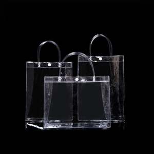 Groothandel Hoge Kwaliteit Transparante Herbruikbare Pvc Draagtassen Met Aangepaste Logo Reizen Boodschappentas Geschenken Tas - Product Image 2