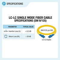 Câble de raccordement fibre optique XINHAOZE jaune OS2 LC-UPC G652D monomode pour installation FTTH PON 1310-1550nm, garantie 1 an