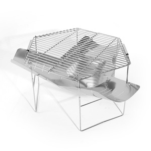 Soporte portátil de metal para fogatas, rejilla rectangular para fuego al aire libre, para pícnic, barbacoa, equipo de camping, diseño minimalista - Product Image 5