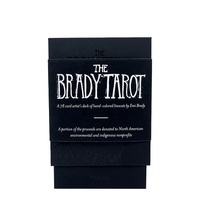 Cartes de tarot noires authentiques en papier avec bords dorés, jeux d'intérieur amusants et mystérieux, vente en gros