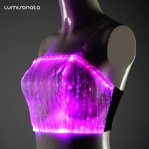 Fashion Light Up Women Illuminated Latest Girls Party Wear Luminous Tops