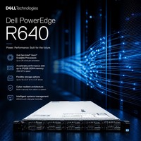 Serveur en rack Dell PowerEdge R640 1U, double processeur Intel Xeon Gold 5118 5218, mémoire DDR4, serveur de calcul haute performance