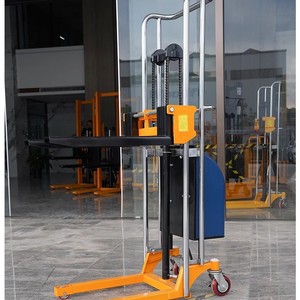 Montacargas Eléctrico Pequeño de 400 kg, Apilador Hidráulico, Carretilla Semieléctrica para Almacén con Ruedas de Poliuretano - Product Image 4