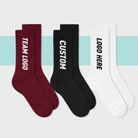 Chaussettes en coton personnalisées pour hommes et femmes, design tricoté, logo brodé, chaussettes mi-mollet, chaussettes en coton tricoté pour un usage quotidien