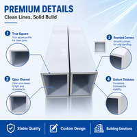 Tubo Cuadrado de PVC, Perfil Hueco, Tubo Cuadrado de PVC para Estructuras, Banco de Trabajo, Estante de Almacenamiento, Personalizado
