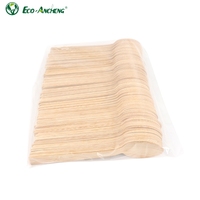 Cuillères en bois biodégradables en vrac, couverts jetables en bambou 17 cm (5,5 pouces), cuillère, fourchette, couteau pour les magasins d'alimentation
