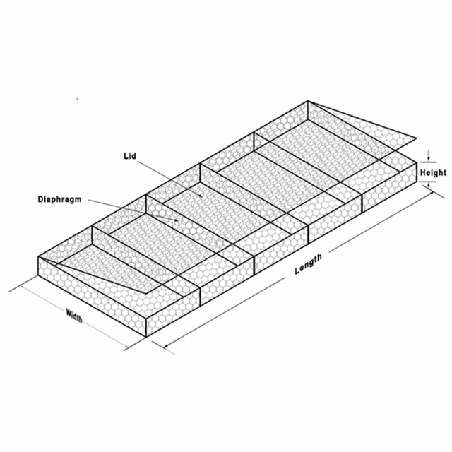 Galfan 10% Al тяжелый Гальванизированный габионный ящик матрас проволочная сетка каменная клетка шестигранное отверстие мешок габион укрепляющая сетка