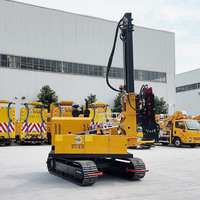 Machine de forage solaire sur chenilles hydraulique HXR6 pour une construction photovoltaïque efficace avec moteur diesel, marteau et tarière