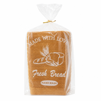 Sacs d'emballage pour pain en LDPE transparent, sacs de boulangerie en plastique transparent avec attaches torsadées dorées pour la fraîcheur