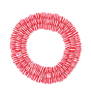 Perline a strisce Ilan 10 mm rosse e bianche per la creazione di gioielli - Product Image 2