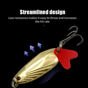 Esche artificiali in metallo color oro e argento con lama a cuore rosso per la <span class=keywords><strong>pesca</strong></span> a spinning - Product Image 4