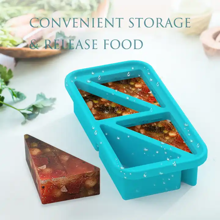 Cup Silicone Freezing Tray with Lid Soup Freezer Molds Container  Freeze&Store Broth Sauce Leftovers Makes Fresh Food Storage Box - AliExpress