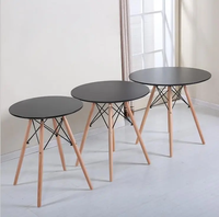 Jolie table basse ronde simple ensemble 4